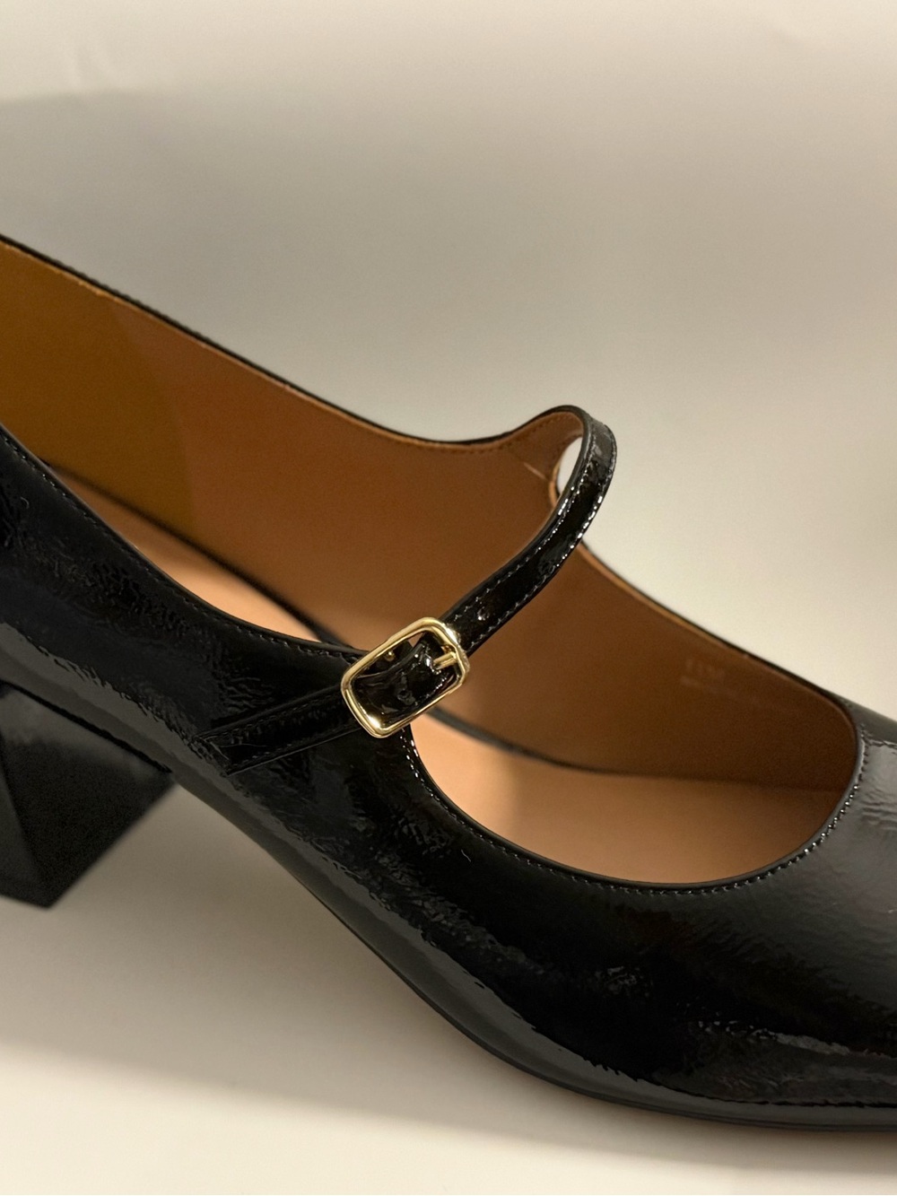 Paolo Black Patent Mary Jane with Gold Buckle